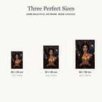 Three size options for the Moth Crown Sibyl diamond painting kit.