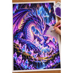 Mother Dragon Hatchling Crystal Nest — diamond painting process with applicator pen