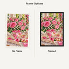 Mothers Day Roses Tea Tray — No Frame and Framed style comparison