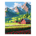 Original artwork for Mountain Farmstead Bloom Diamond Painting Kit