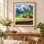 Home decor scene for Mountain Farmstead Bloom Diamond Painting Kit