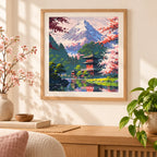 Home decor scene for Mountain Shrine In Bloom Diamond Painting Kit