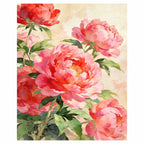 Original artwork for Multi Peony Bouquet Diamond Painting Kit, showing a lush bouquet of multiple pink and coral peonies with green foliage.