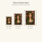 Mushroom Forest Keeper diamond painting in 20 by 30, 30 by 40, and 40 by 50 centimeter sizes
