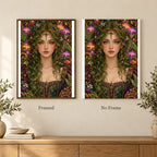 Framed and no-frame options for the Mushroom Forest Keeper diamond painting