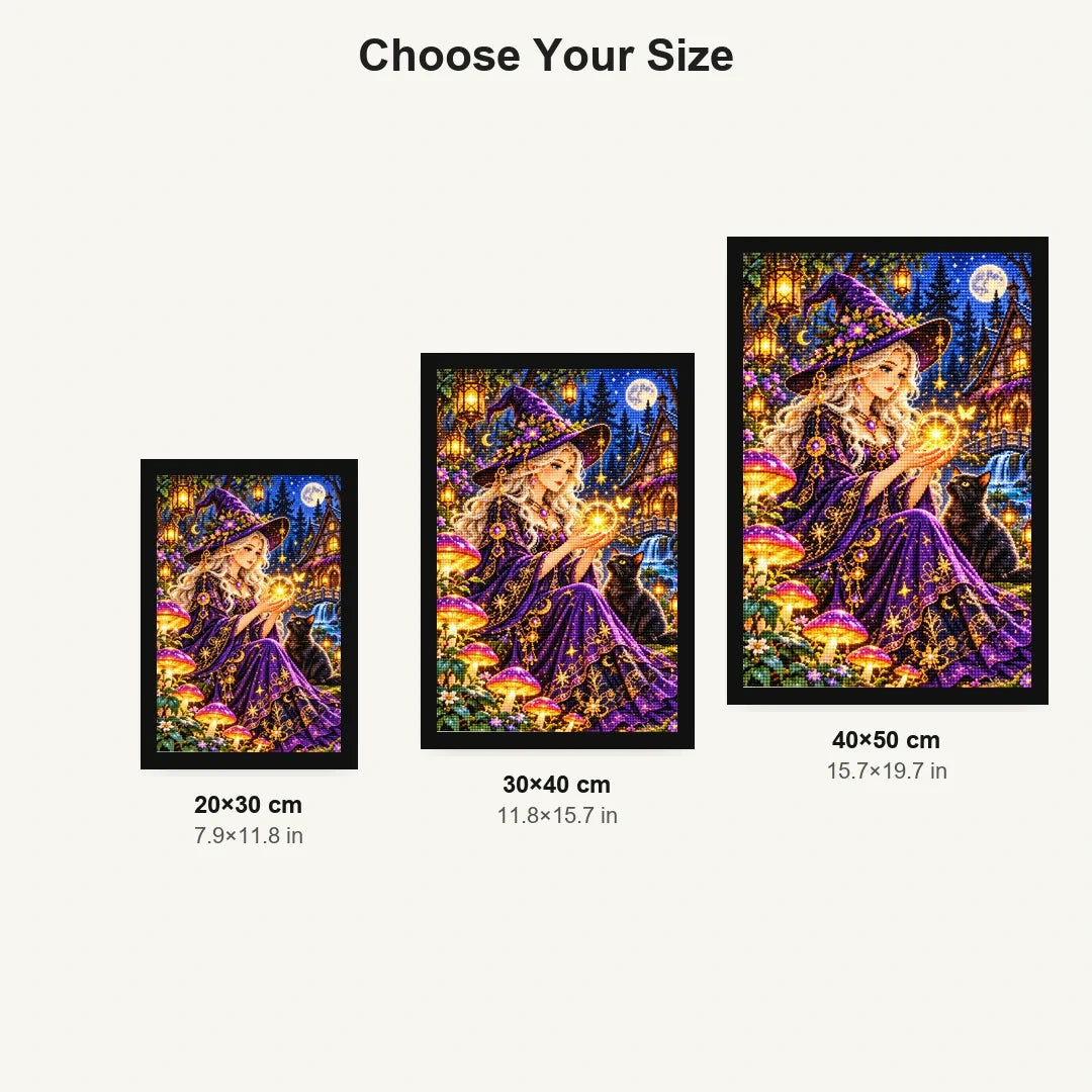 Mushroom Witch Cottage Night size comparison
