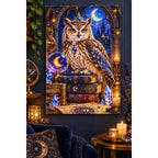 Mystic Owl Crystal Books Diamond Painting Kit home decor scene