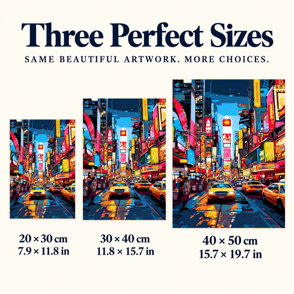 Three canvas sizes for Neon Rush Hour
