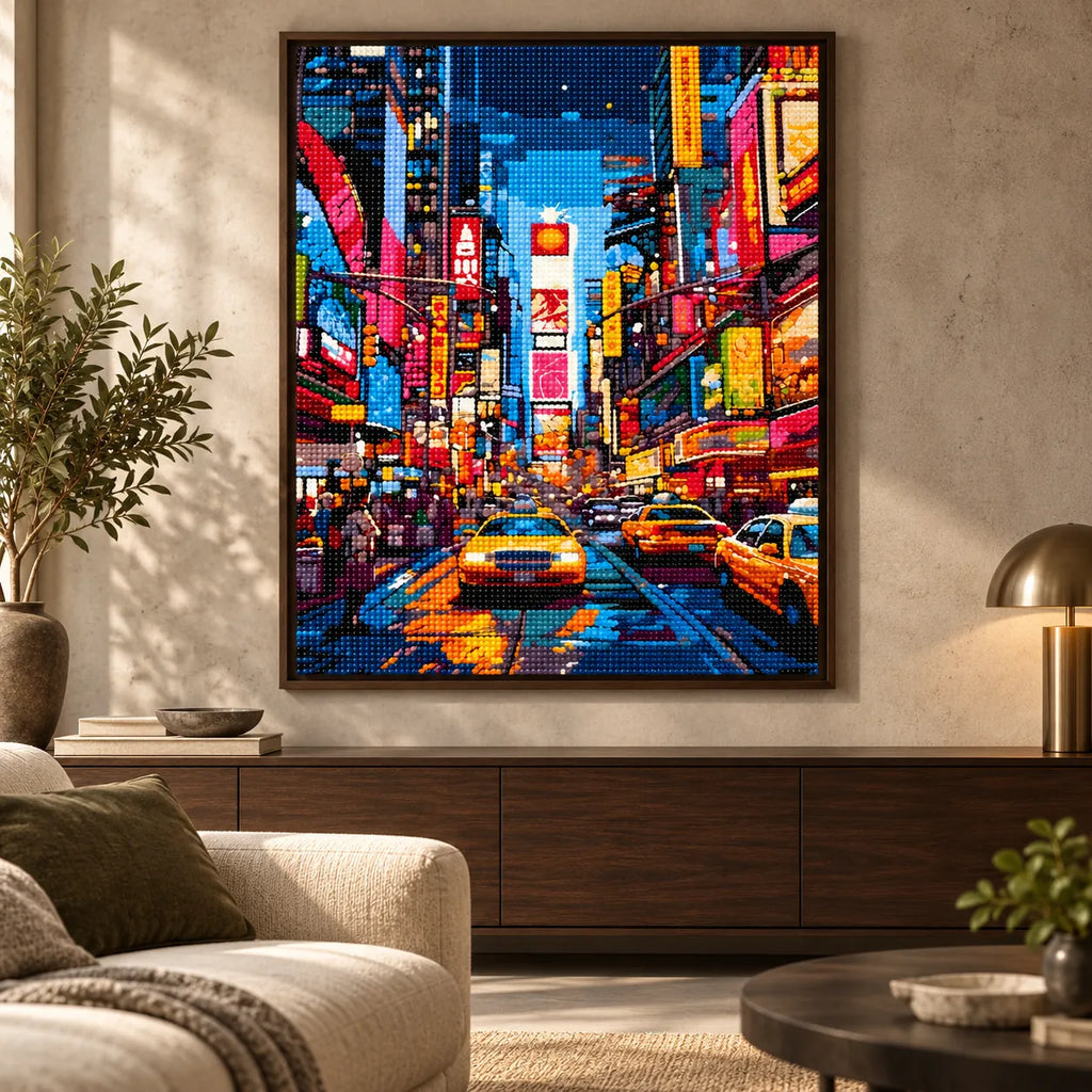 Home decor scene featuring Neon Rush Hour