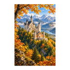 Original Neuschwanstein Autumn artwork on a white background.