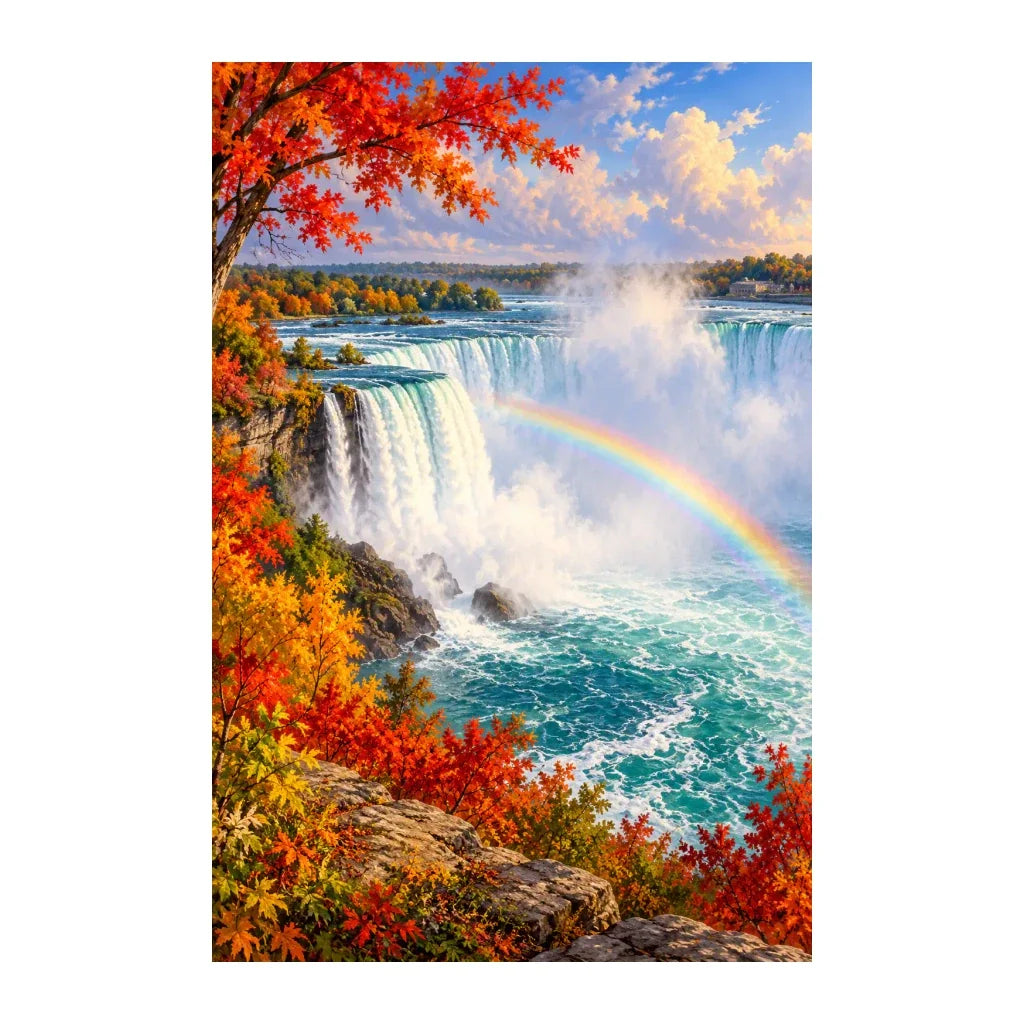 Original Niagara Falls artwork on a white background.