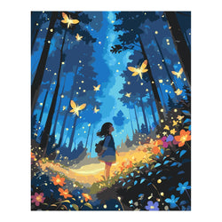 Original artwork for Night Flight In Blue Woods Diamond Painting Kit