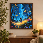 Home decor scene for Night Flight In Blue Woods Diamond Painting Kit