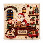 North Pole Workshop Pearl Diamond Painting Kit hero image