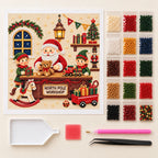 North Pole Workshop Pearl Diamond Painting Kit kit image