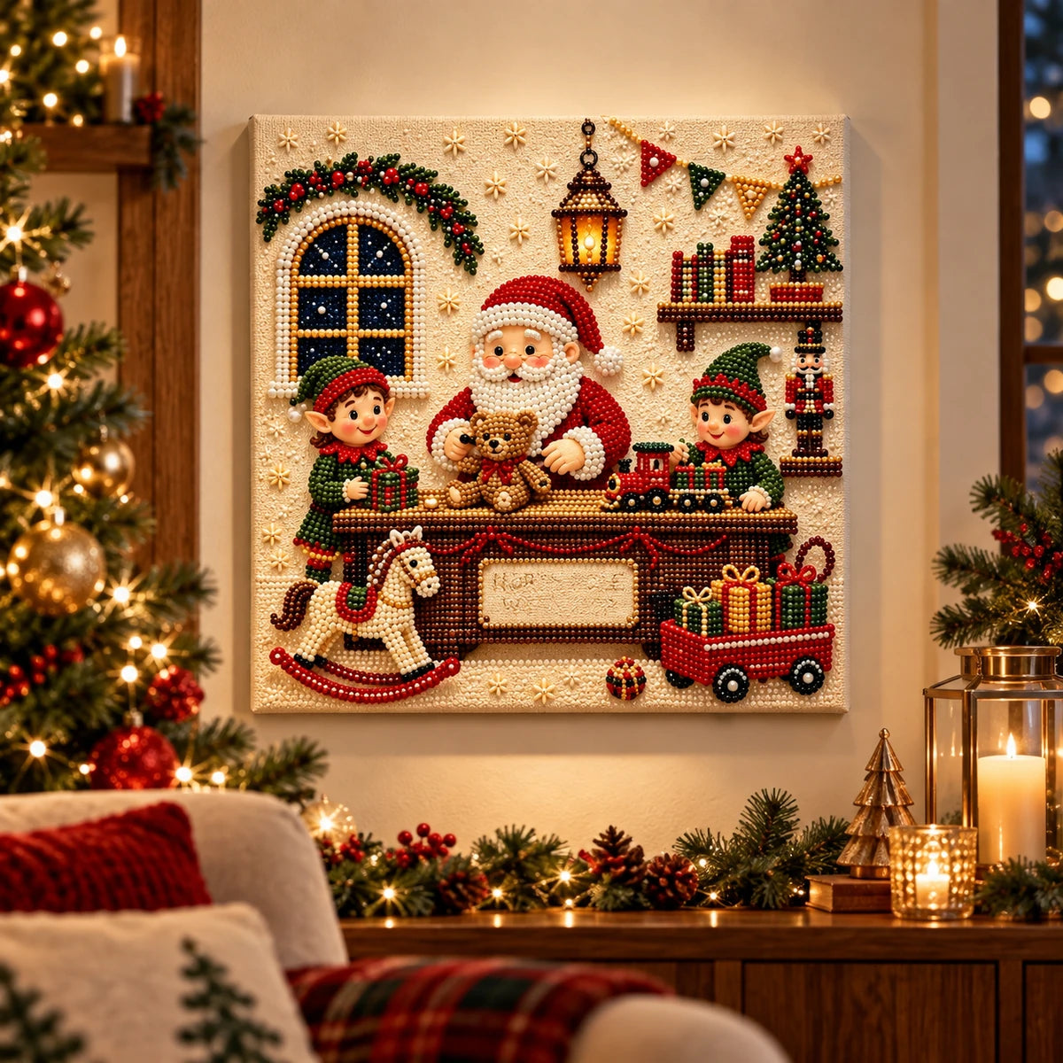 North Pole Workshop Pearl Diamond Painting Kit room image