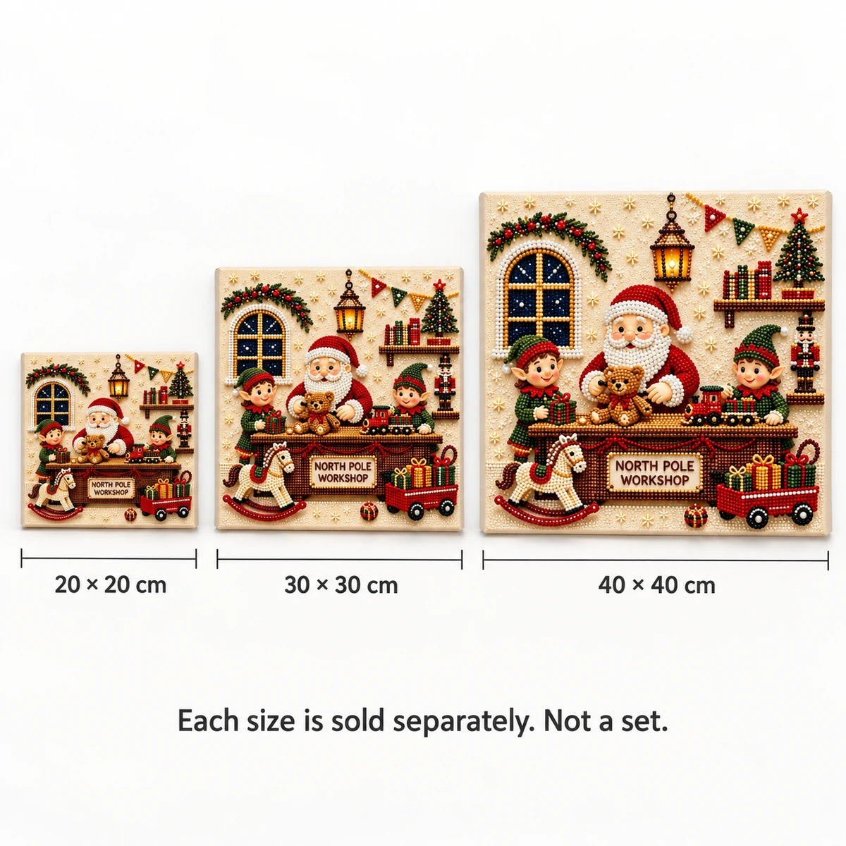 North Pole Workshop Pearl Diamond Painting Kit size image