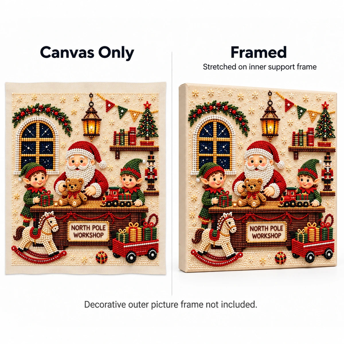 North Pole Workshop Pearl Diamond Painting Kit style image