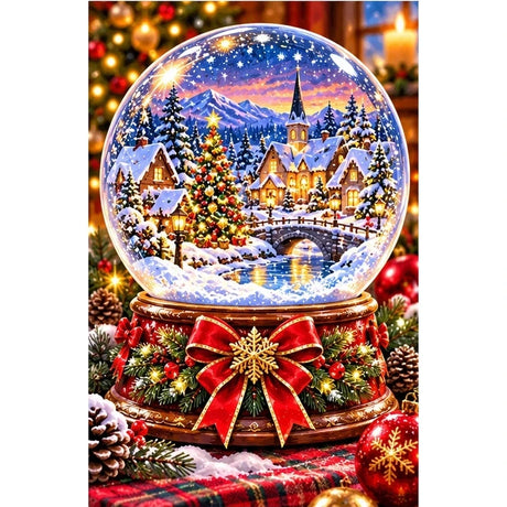 Nutcracker Village Snow Globe — original artwork on a clean white background