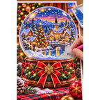 Nutcracker Village Snow Globe — diamond painting process with applicator pen