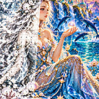 Ocean Goddess Pearl Palace canvas and resin drill detail