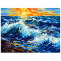 Ocean Wave Sunset Diamond Painting Kit finished landscape diamond painting product