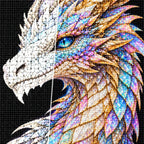 Opal Frost Mosaic Dragon diamond drill and canvas detail