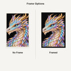 Opal Frost Mosaic Dragon No Frame and Framed style comparison