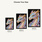Opal Frost Mosaic Dragon 20 by 30, 30 by 40, and 40 by 50 centimeter size guide
