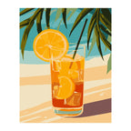 Orange Citrus Drink Under Palms completed artwork on a clean white background
