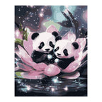 Panda Cubs in a Cosmic Lotus completed artwork on a clean white background