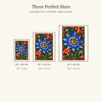 Passionflower Jewel Vine diamond painting in 20 by 30, 30 by 40, and 40 by 50 centimeter sizes