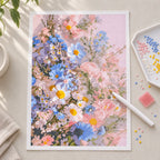 Diamond painting process for Pastel Meadow Blooms