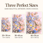 Three canvas sizes for Pastel Meadow Blooms
