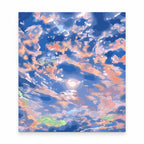 Pastel Sunset Clouds paint by numbers artwork on a front-facing canvas against a white background