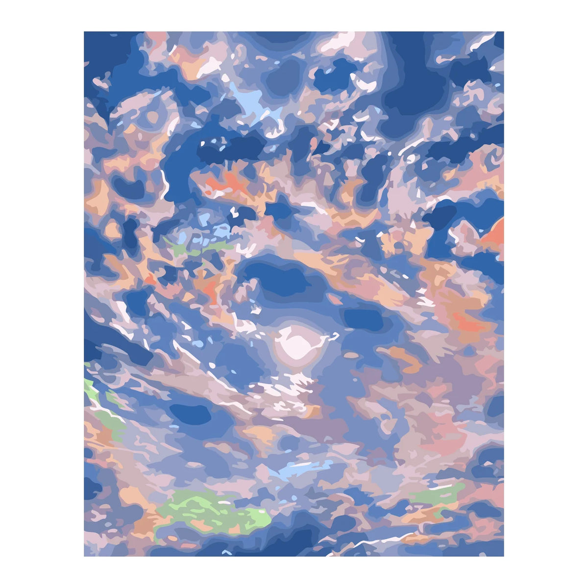 Pastel Sunset Clouds completed artwork on a clean white background