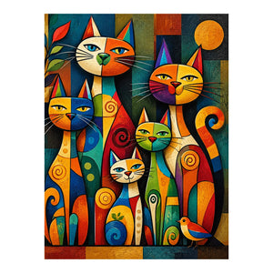 Patchwork Cat Gathering Diamond Painting Kit
