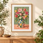 Framed home display of the patchwork garden vase diamond painting