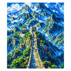 Finished diamond painting for Path Through Blue Peaks Diamond Painting Kit