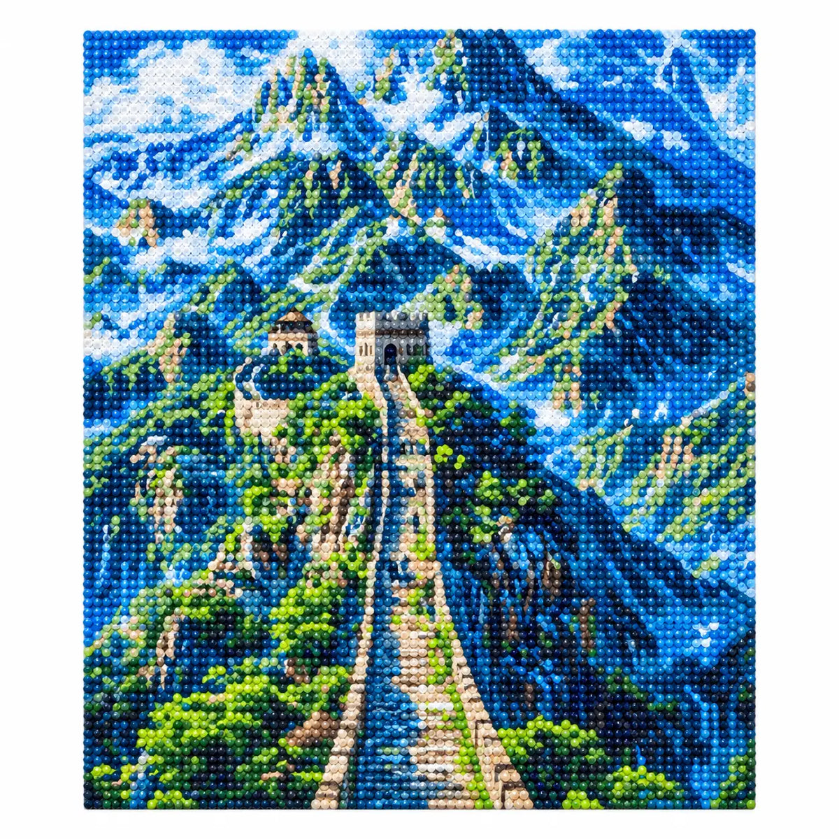 Finished diamond painting for Path Through Blue Peaks Diamond Painting Kit