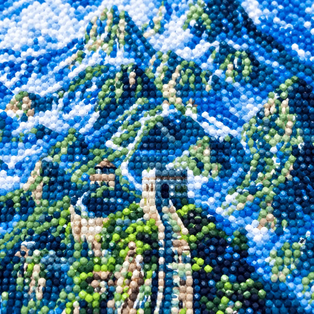 Diamond detail for Path Through Blue Peaks Diamond Painting Kit