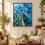 Home decor scene for Path Through Blue Peaks Diamond Painting Kit