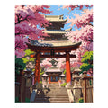 Original artwork for Path Through Cherry Blossoms Diamond Painting Kit