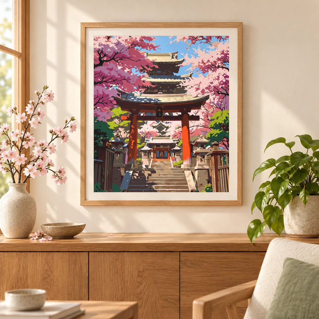 Home decor scene for Path Through Cherry Blossoms Diamond Painting Kit
