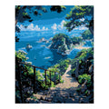 Original landscape artwork for Path To Coastal View Diamond Painting Kit
