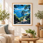 Path To Coastal View diamond painting displayed as home decor
