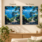 Path To Coastal View diamond painting shown framed and unframed