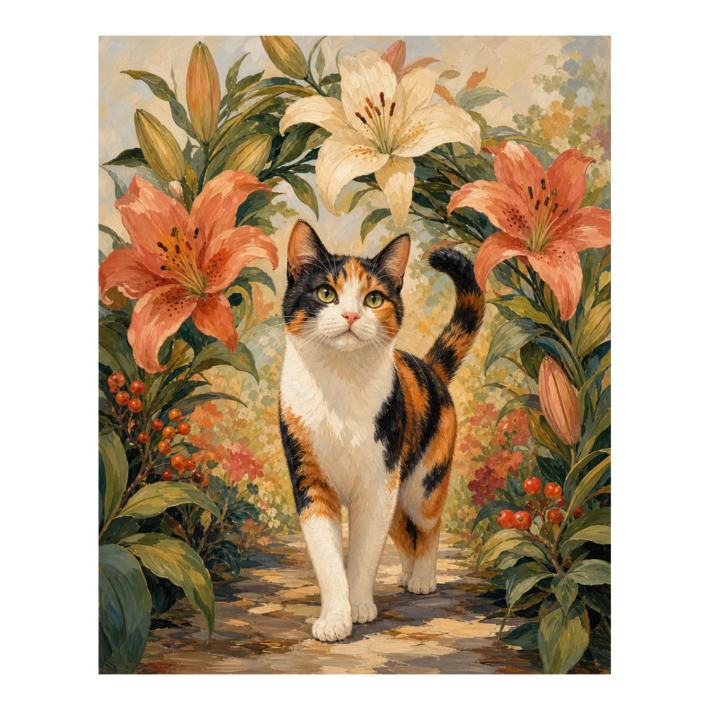 Original artwork for Pathway Of Lilies Diamond Painting Kit