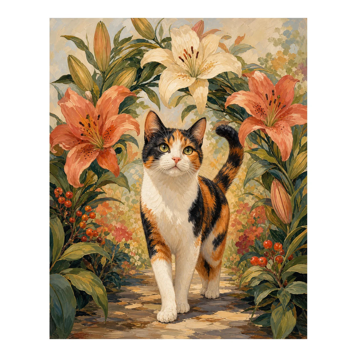 Original artwork for Pathway Of Lilies Diamond Painting Kit