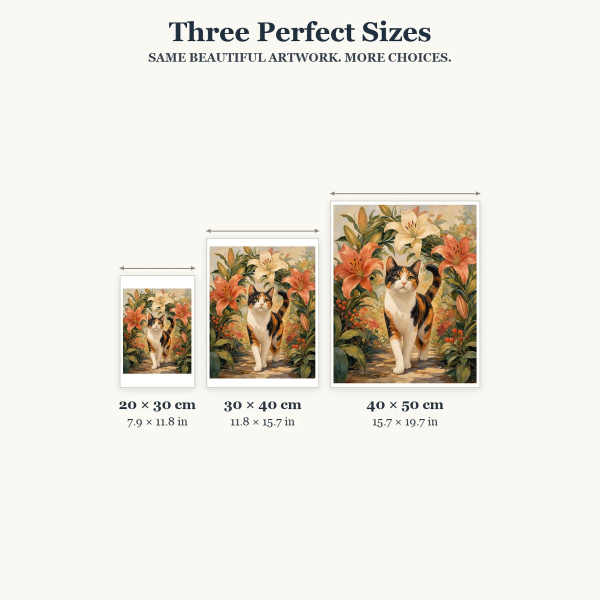 Size guide for Pathway Of Lilies Diamond Painting Kit